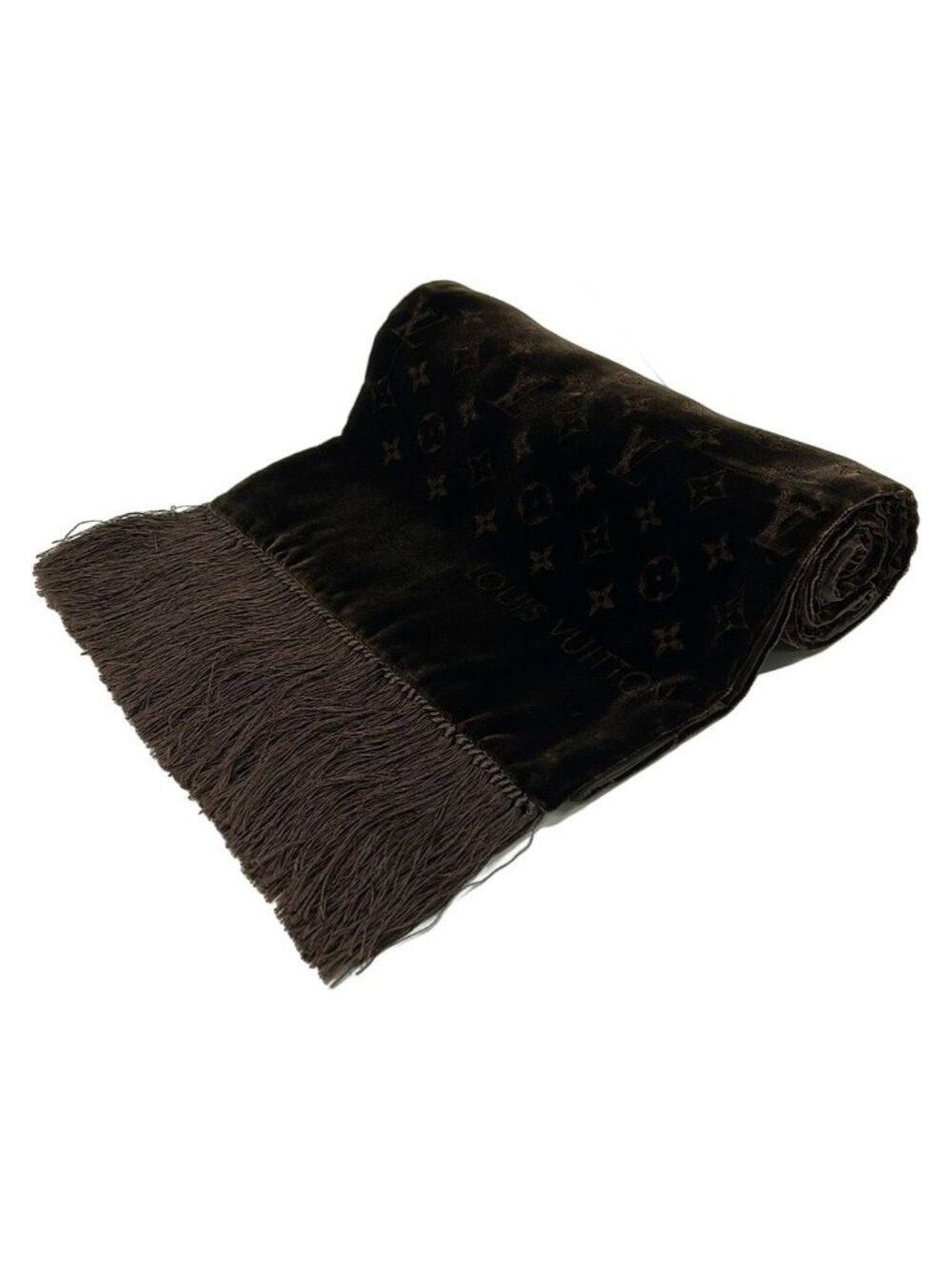 Louis Vuitton Scarf Echarpe Vrule Black Silk